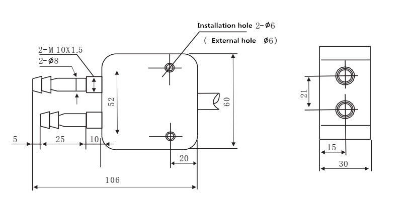 WNK Dry Air Differential Pressure Sensor I2C With Aluminum Housing  For Wind
